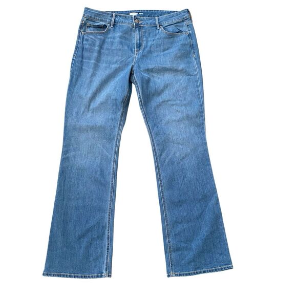 Old Navy Woman’s 14 Jeans Boot-Cut 36x31 Med Blue High Rise Metal Zip BRAND NEW - Picture 1 of 12